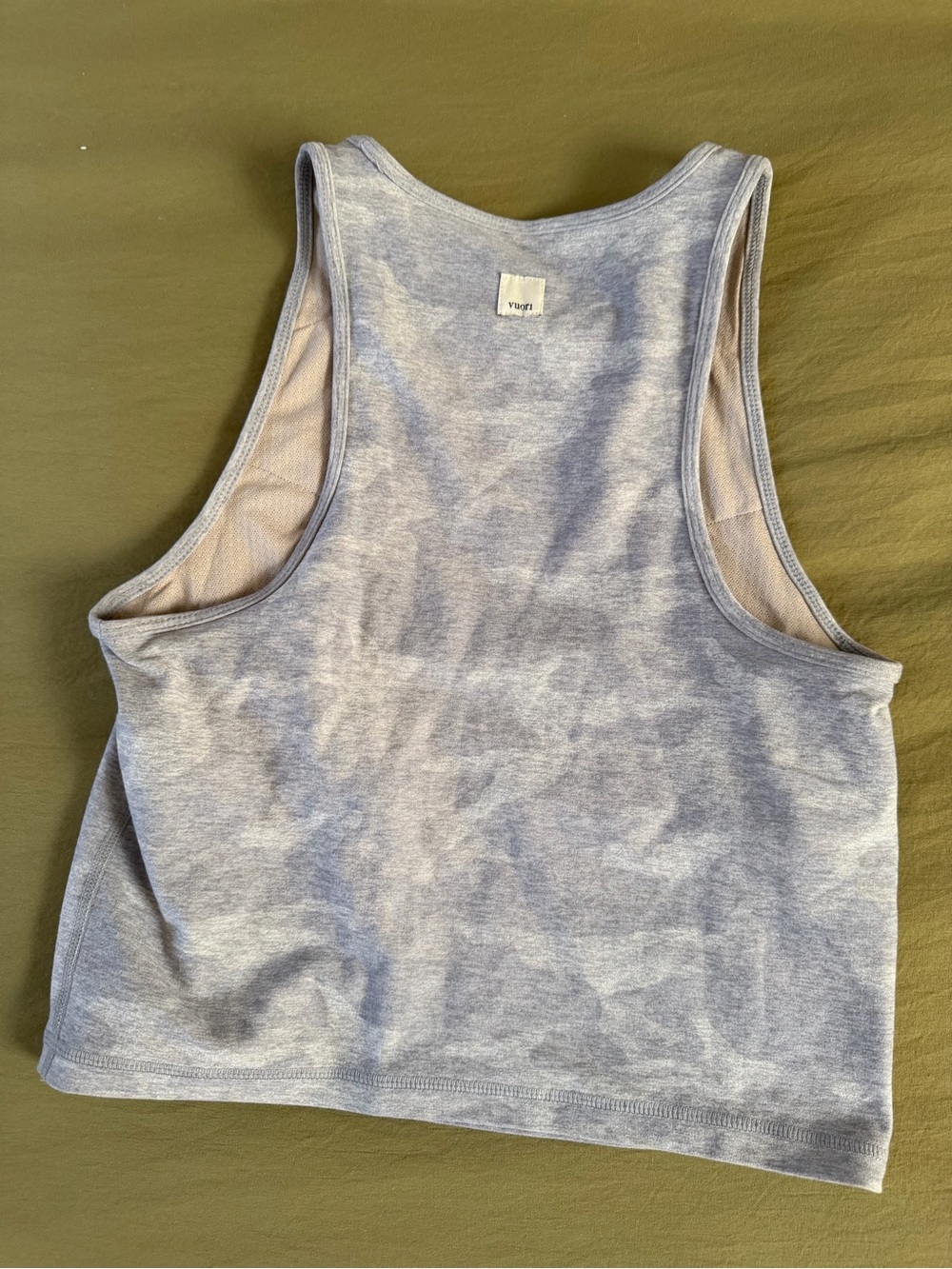 Vuori Light Gray Racerback Crop Tank Top